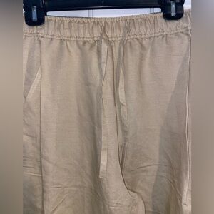 Darling, journey easy pant tan Linen Beige Cream barrel wide leg pull on S NWT